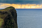 Neist Point, dramatischer Himmel, Sonnenuntergang, Isle of Skye, Schottland, UK