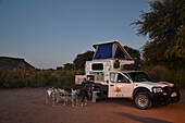 Abends am Stellplatz in der Nähe von Keetmanshoop, Namibia