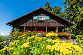 Front garden, farmhouse, Aldein, Radein, South Tyrol, Alto Adige, Italy