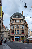 Große Ulrichstrasse, view of the former Assmann clothing store, built in 1912, Halle an der Saale, Saxony-Anhalt, Germany