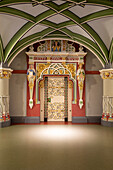 Regional court Halle, entrance to the courtroom, Halle, Saxony-Anhalt, Germany