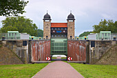 Exterior shot, day, former lock on Dortmund-Ems Canal, Waltrop, Westphalia-Lippe, North Rhine-Westphalia, Germany, Europe