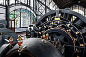 Kompressormotor, Maschinenhalle, Industriemuseum Zeche Zollern, Bövinghausen, Dortmund, Nordrhein-Westfalen, Deutschland