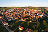 Aerial view of Eibelstadt am Main, Würzburg, Lower Franconia, Franconia, Bavaria, Germany, Europe