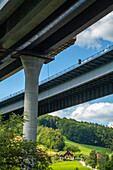 A7, 2012 Baustelle neue Brücke über Sinntal, Rhönautobahn, Deutsche Autobahn\n