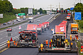 88-Stunden-Baustelle an A2, Hannover, kurzzeitige Sperrung der Fahrbahn, Turbo-Baustelle, Niedersachsen, Deutschland