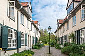 Blick in den Glandorps Hof in Lübeck, Gänge und Höfe, StiftungshofLübeck, Hansestadt, Scgleswig-Holstein, Deutschland