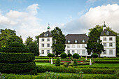 View of the manor Gut Panker, stud, baroque garden, Panker, Lütjenburg, Plön district, Hohwacht Bay, provost's office