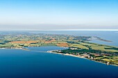 View from above on Großenbrode and Heiligenhafen, Wagrien peninsula, Baltic Sea, aerial view, Ostholstein, Schleswig-Holstein, Germany
