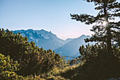 Morgensonne am Gamskogel im Wilden Kaiser, Tirol, Österreich