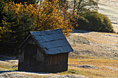 Hay barn at Geroldsee, Werdenfelser Land, Bavaria, Germany