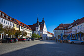 Marktplatz und Rathaus in Hildburghausen, Thüringen, Deutschland