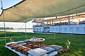lazulli boat,egypt,river nile,deck,table,teatime