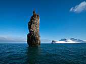 Felsnadel in der Hornvik Bucht, Hornstrandir Naturreservat, Island, Europa
