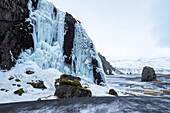 Hornstrandir nature reserve, ice, rock structures, Hornvik Bay, Iceland, Europe