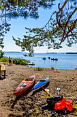 Kayaks on Lake Pielinen, Finland