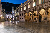 Early in the morning in front of the Rector&#39;s Palace in the old town of Dubrovnik, Dalmatia, Croatia.