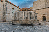 Jewish fountain in the old town of Dubrovnik, Dalmatia, Croatia.