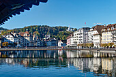 Lucerne in autumn, Reuss river, old town, Switzerland