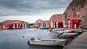 Colorful boathouses in Smögen on the west coast of Sweden