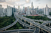 famous Yan An intersection in Shanghai, People's Republic of China, Asia