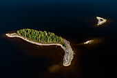 Islands in Lake Siljan from above in Dalarna, Sweden