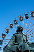 Monument to the physicist Otto von Guericke, Ferris wheel, Magdeburg, Saxony-Anhalt, Germany