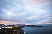 View of Knivskjellodden, northernmost point of Europe, North Cape, Arctic Ocean, Barents Sea, Norway, Europe