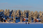 Landschaft bei Äkäslompolo, Langläufer, Äkäslompolo, Finnland