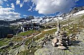 Die Plauener Hütte in den Zillertaler Alpen, Tirol, Österreich.