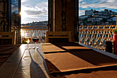 Port wine on the banks of the Douro, Porto, Portugal.