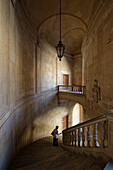 Inside the Palace of Charles V in the Alhambra, Andalusia, Granada, Spain.