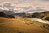 View of El Chalten and the Fitz Roy Massif, Santa Curz Province, Patagonia, Argentina, South America