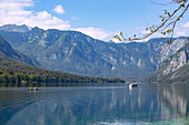 Bohinj Lake; Bohinjsko Jezero; Triglav National Park, lake view from Ribcev Laz
