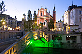 Ljubljana, Tromstovje, Three Bridges, Presernov Trg, Franciscan Church
