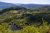 Gračišće; View of the Istrian mountains towards Pican and Plomin