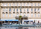 Rijeka; Trg Jadranski, fountain and palace with baroque facade