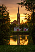 Evening mood at the Stadtsee, Iphofen, Kitzingen, Lower Franconia, Franconia, Bavaria, Germany, Europe