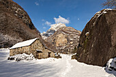 Glorious winter day in Ticino, Brione, Ticino, Switzerland, Europe