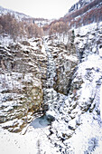 Icy stream near Sonogno, Val Verzasca, Ticino, Switzerland, Europe