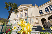 Flowers in front of the Stadttheater, Baden near Vienna, Lower Austria, Austria