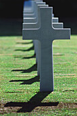 Tombstones in American military cemetery, Anzio, Italy