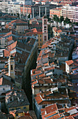 High angle view of buildings in a city, Place Massena, Nice Cathedral, Vieille Ville, Nice, Provence-Alpes-Cote d'Azur, France