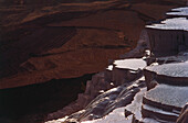 High angle view of travertine pools, Pamukkale, Turkey