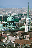 Erhöhte Ansicht eines Palastes in einer Stadt, der Hofburg-Komplex, Wien, Österreich