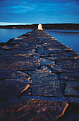 Leuchtturm im Meer, Rockland Breakwater Lighthouse, Rockland, Knox County, Maine, USA