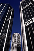 Untersicht der Wolkenkratzer in der Innenstadt, Sydney, New South Wales, Australien