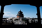 Tempel betrachtet durch von einem Balkon, Tempel des Himmels, Peking, China