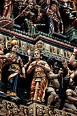 Details des Sri Veeramakaliamman Tempels, Little India, Singapur