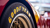 GoodYear Tire on a vintage Ferrari race car at Houston Airport. Editorial Use Only
